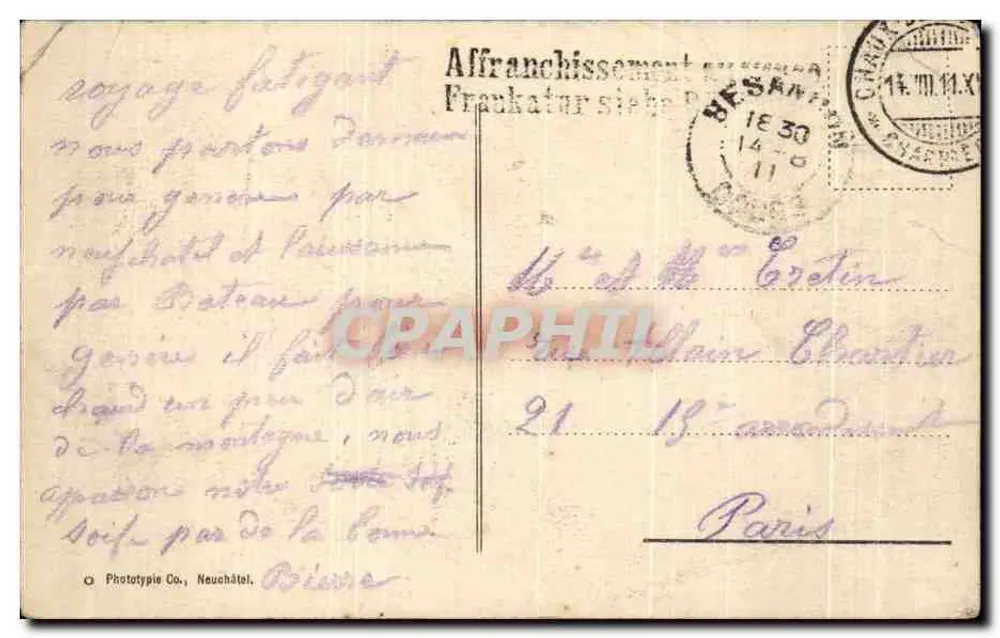 Bassin du Doubs aux Brenets — 4647 — Phototype Co, Neuchâtel - Achterkant