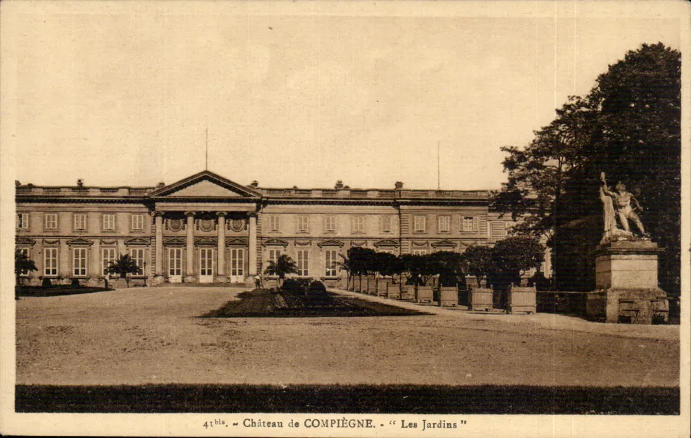 Castelo de COMPIÈGNE — "Les Jardins" — Edição La Cigogne, Paris - Frente