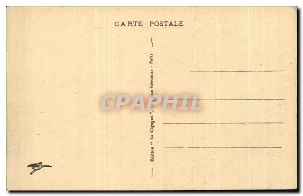 Castelo de COMPIÈGNE — "Les Jardins" — Edição La Cigogne, Paris - Verso