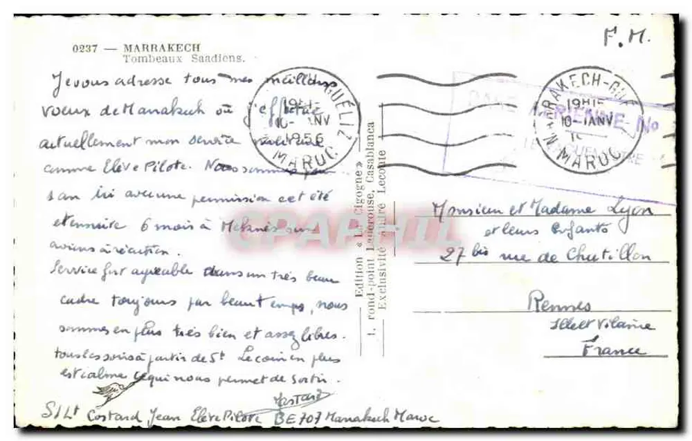 Tumbas Saadias — Marrakech — Edição J. Rond-petit, Casablanca - Verso