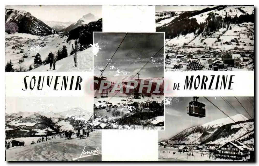 Morzine — vue de la station de ski et du téléphérique — Éditions Photographiques JANSOL - Recto