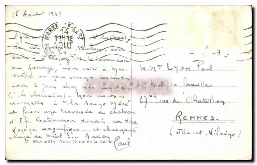 Nossa Senhora da Guarda — Marselha — Editor L. Roisin, n° 97 - Verso