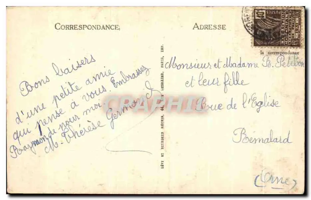 Cathédrale de Chartres — Portail Royal (détail) — ND, IMPRIMÉ SUR LA CARTE, n° 381 - Reverso