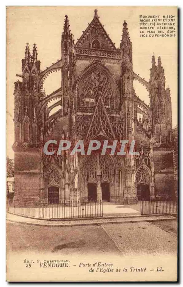 Eingangstor der Kirche der Dreifaltigkeit — Vendôme — Verlag P. Chretineau - Vorderseite