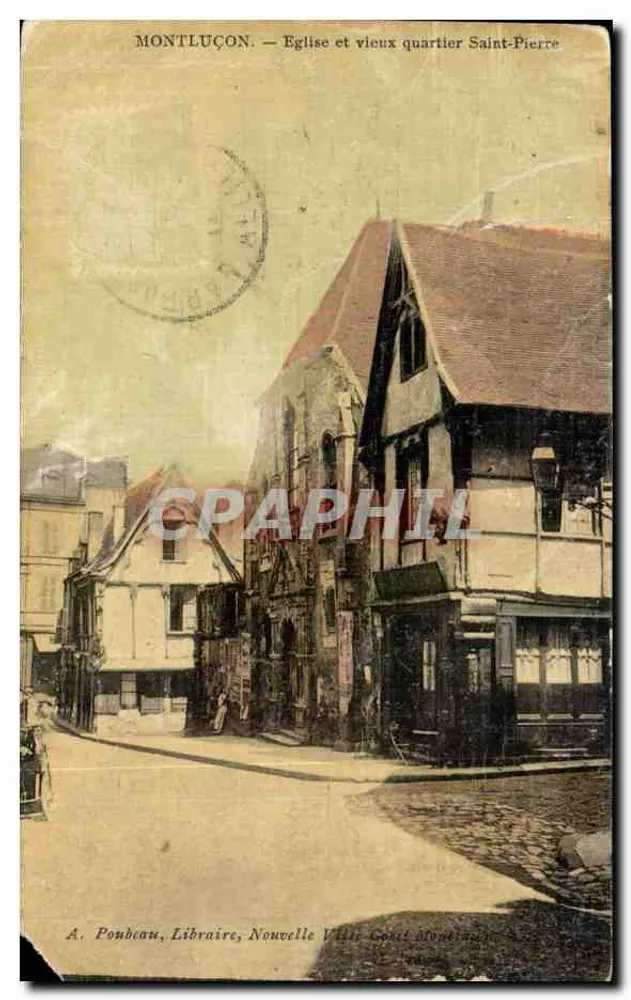 Montluçon — Église et vieux quartier Saint-Pierre — A. Poubeau, Libraire, Nouvelle Ville, Montluçon - Vorderseite