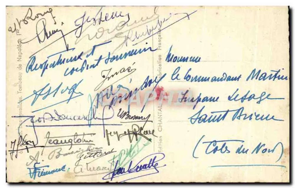 Túmulo de Napoleão — Museu da Armada — Edição Chantali - Verso