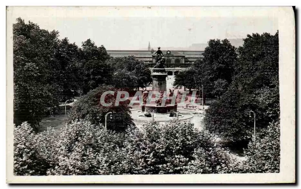 Place Carnot, Lyon — Monument central com estátua — Edições R. Brunaco, n° 157 - Frente