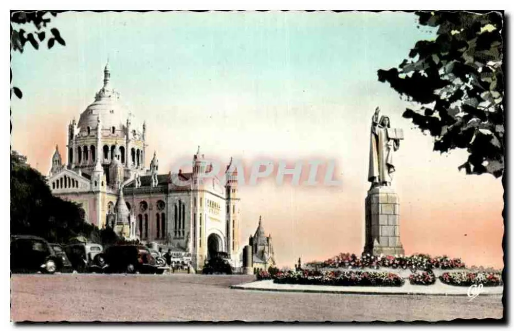 Lisieux — Ansicht der Basilika und der Statue der Heiligen Thérèse — C° des Arts Photographiques, Paris - Vorderseite