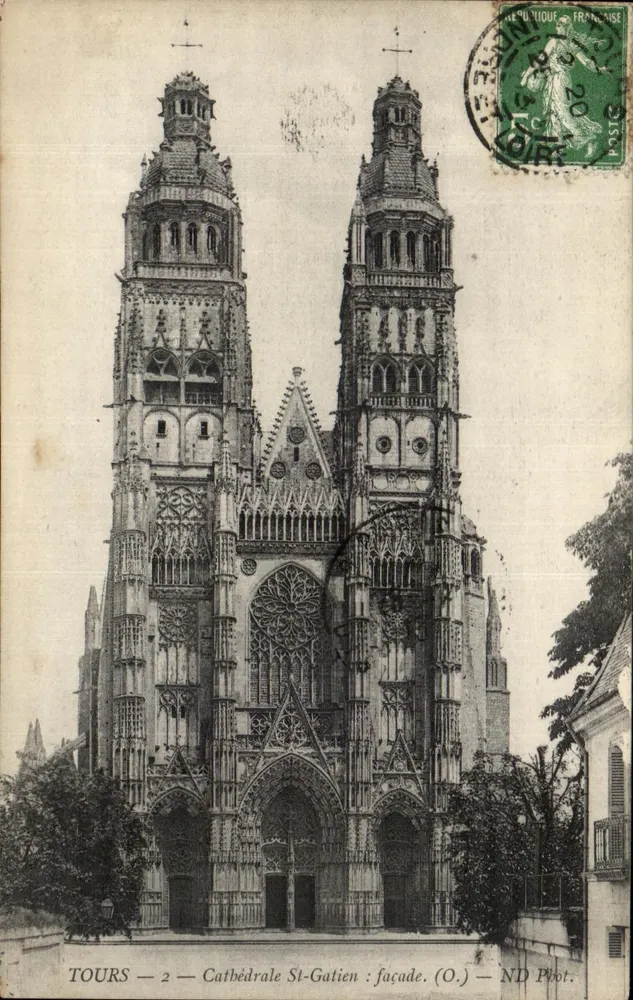 Tours — Catedral São Gatien: fachada (O.) — ND Phot. - Frente