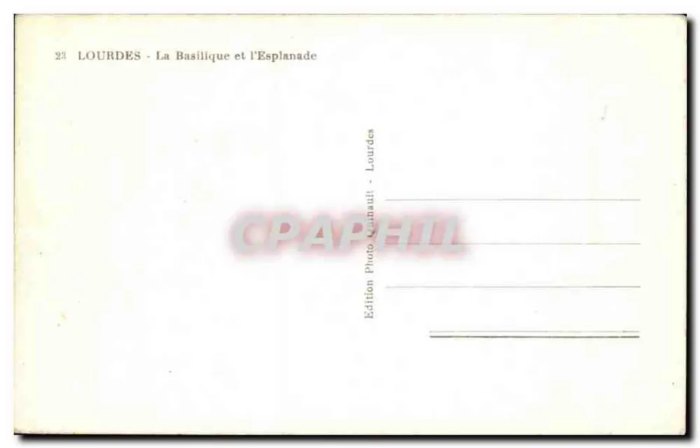 Lourdes — De Basiliek en de Esplanade — Foto Edities Quinaud - Lourdes - Achterkant