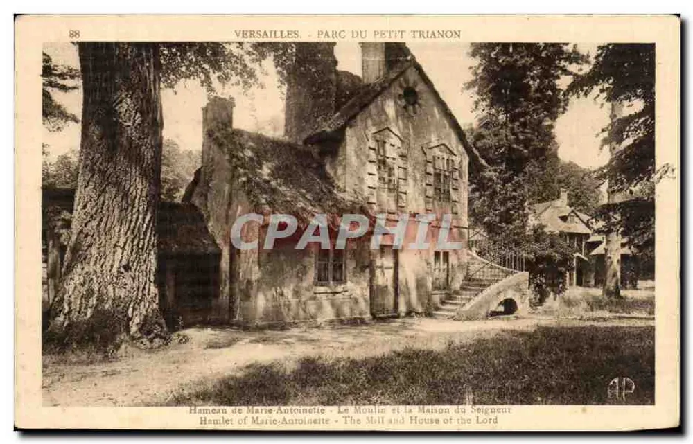 Versailles - Park des Petit Trianon - Hameau von Marie-Antoinette - Mühle und Herrenhaus - Vorderseite