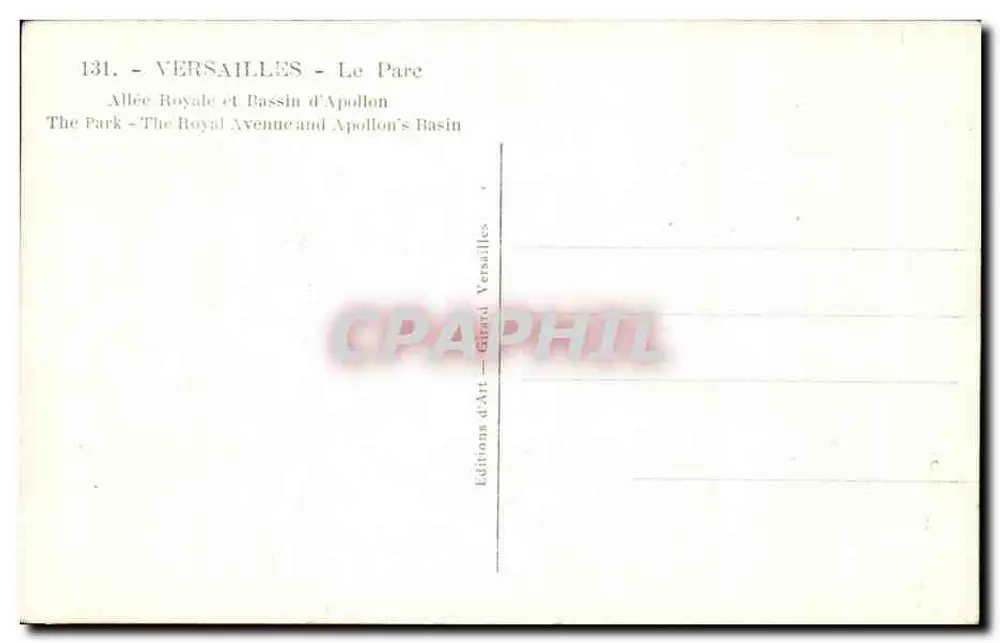 Versailles — Königliche Allee und Apollo-Bassin — Éditions d'Art Girard Versailles n°131 - Rückseite