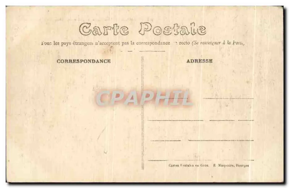 Bourges — Zentraler Blick vom Palast Jacques-Cœur — Großhandel-Karten, E. Maquaire, Bourges - Rückseite