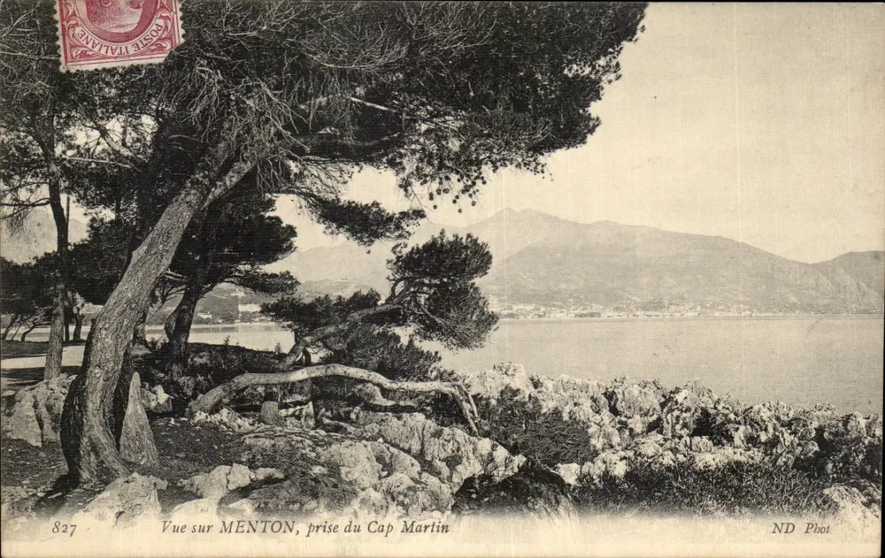 Vista de MENTON, tirada do Cap Martin — ND Phot, n° 827 - Frente