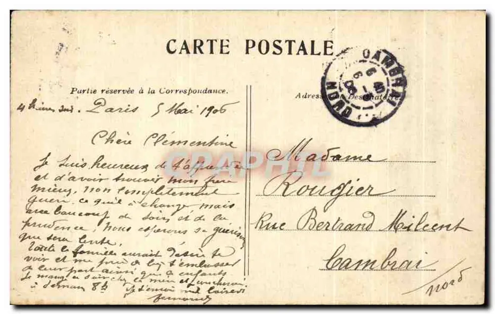 Paris — O Pont Alexandre III — Editora não identificada, número de série não visível - Verso
