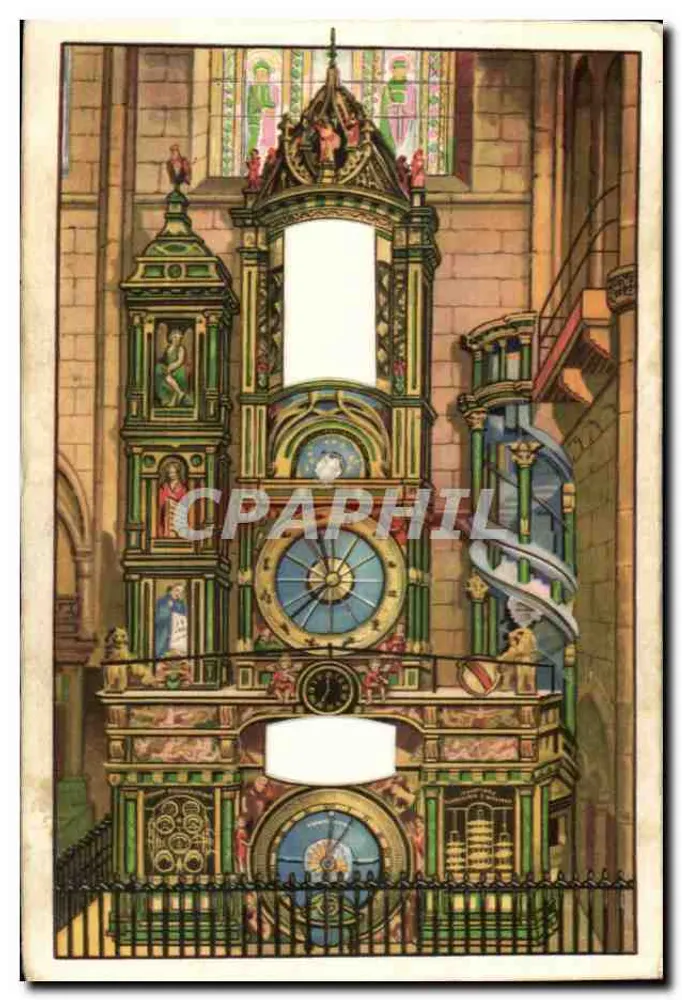 Die astronomische Uhr der Strasbourg-Kathedrale — Verlag Éditions X. Lechner & Cie, Rue de l'Ance, Straßburg - Vorderseite
