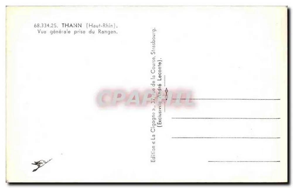 THANN (Haut-Rhin) — Vista geral tirada do Rangen — Edição « La Cigogne » - Verso