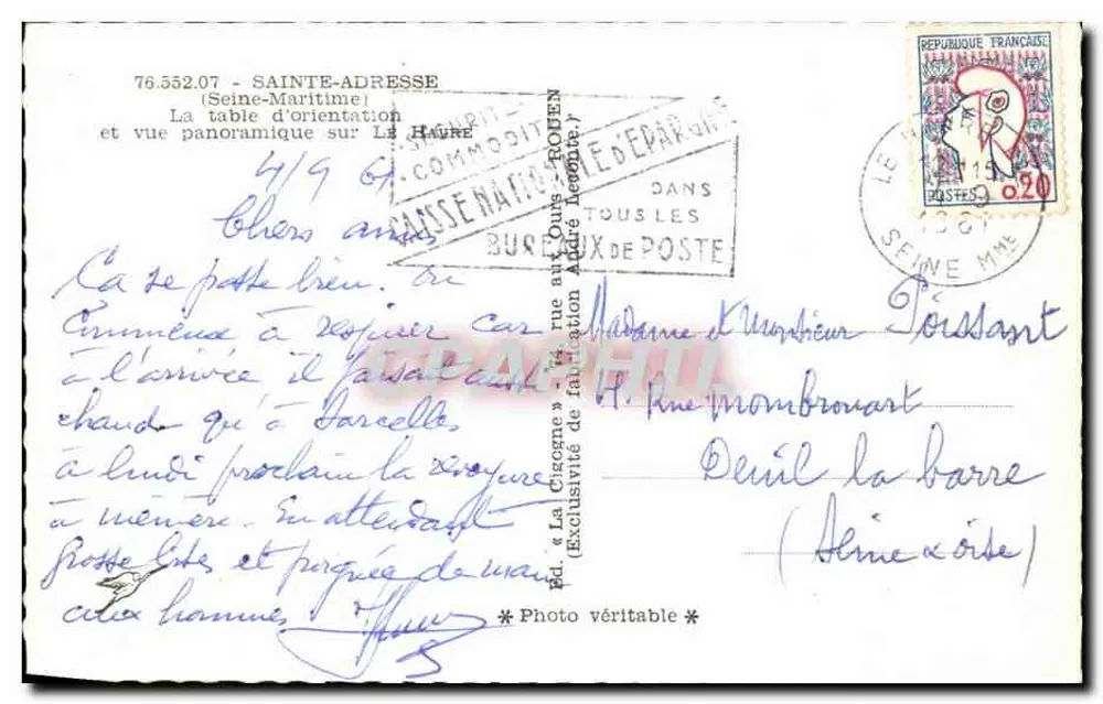 Panoramablick auf Le Havre — Die Storch — Verlag Die Storch, n° 76.552.07 - Rückseite