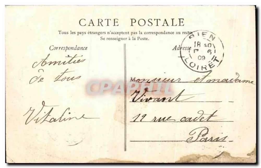 Saint-Fargeau (Yonne) — Le Château XIIe siècle (vu à vol d'oiseau) — Collection L. Marchand, Sully-s.-Loire, n° 929 - Achterkant