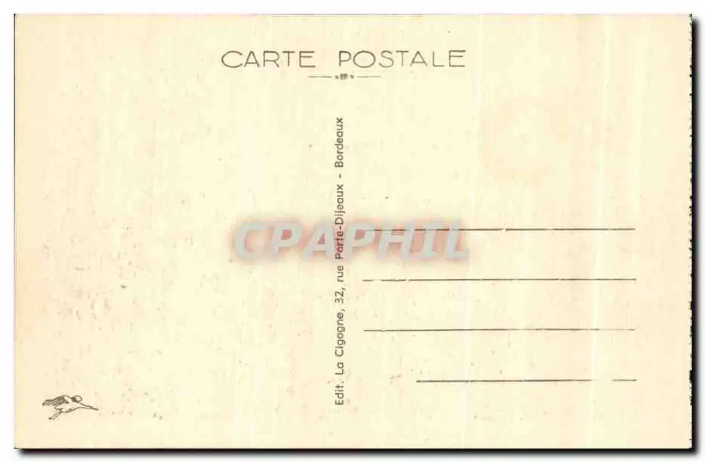 Bordeaux — O Grande Teatro — Editor La Cigogne, n° 125 - Verso