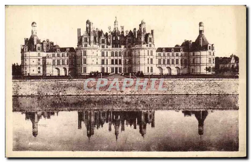 Schloss Chambord — Panoramablick mit Spiegelung — Verlag Lévy et Nécorbia, Paris - Vorderseite