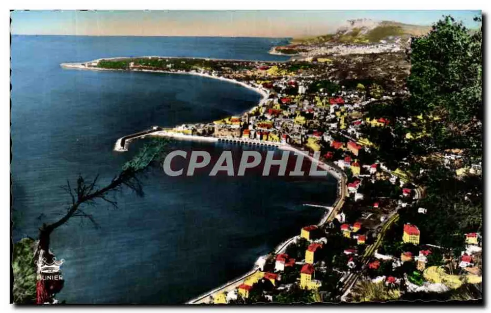 Menton - Vista geral do Cap Martin e Mônaco — Éditions d'Art Hunier, n°154 - Frente