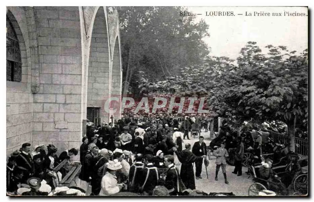 Lourdes — Visão das Piscinas — Série 81 n° — Editor não identificado - Frente