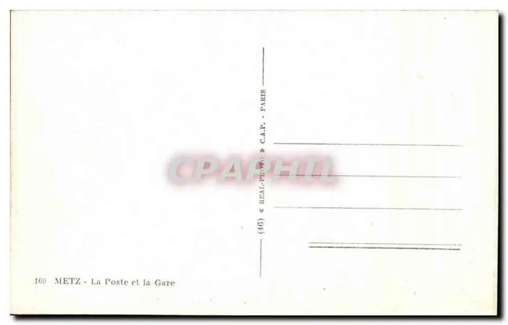 Metz — A Postagem e a Estação — editor REAL-PEINTO, n° 160 - Verso
