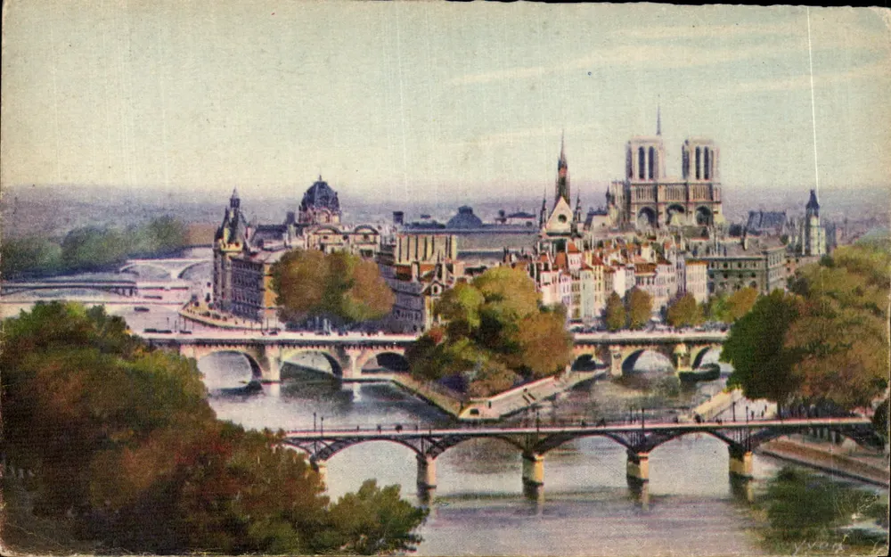 Vue de Paris — Notre-Dame e os pontes — Les Éditions d'Art N. V. de Paris - Frente