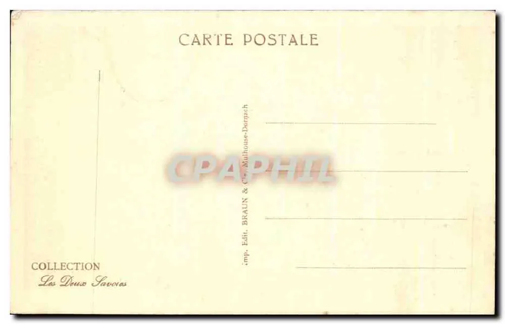 Lago de Annecy — Pôr do Sol — Coleção Les Deux Savoies, editor Braun & Cie, Mulhouse-Dornach - Verso