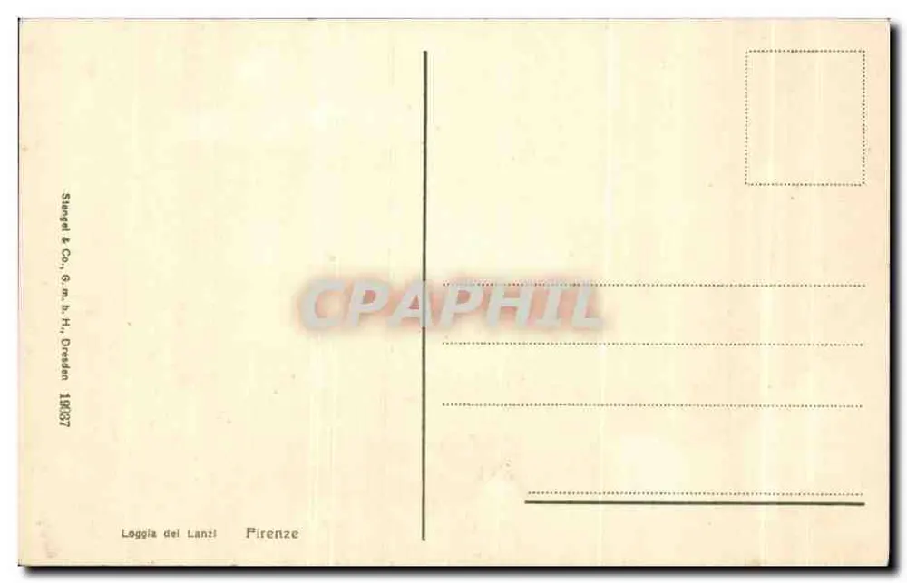 Loggia del Lanzi — Florença — Stengel & Co., G.m.b.H., Dresden 19087 - Verso