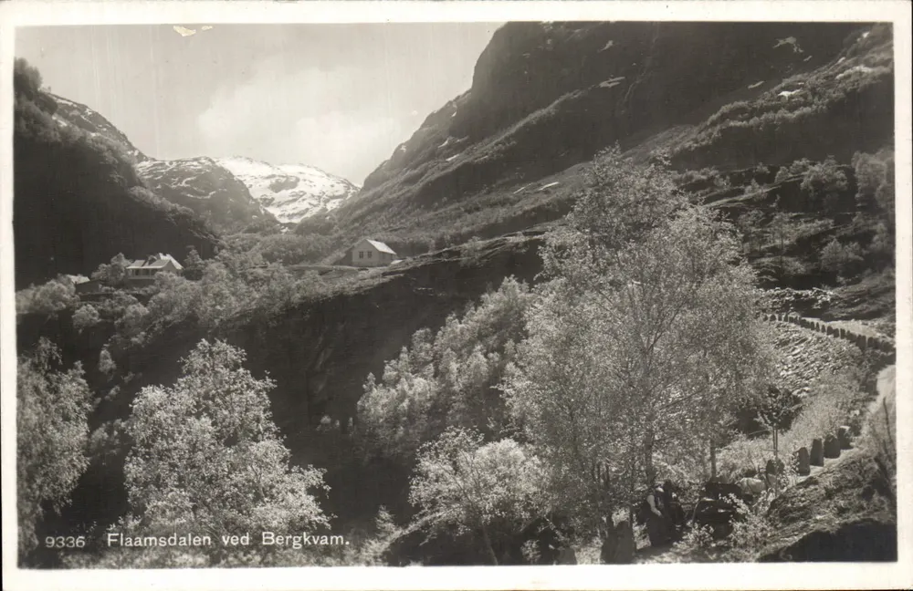 Flaamsdalen perto de Bergkvam — vista de vale norueguês — editor Eneret Carl Normann, Hamar - Frente