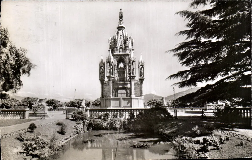 Genève. Monument Brunswick — 1ª Exposição internacional industrial e comercial 'L'Atome pour la Paix' — Éditions Jaeger - Frente