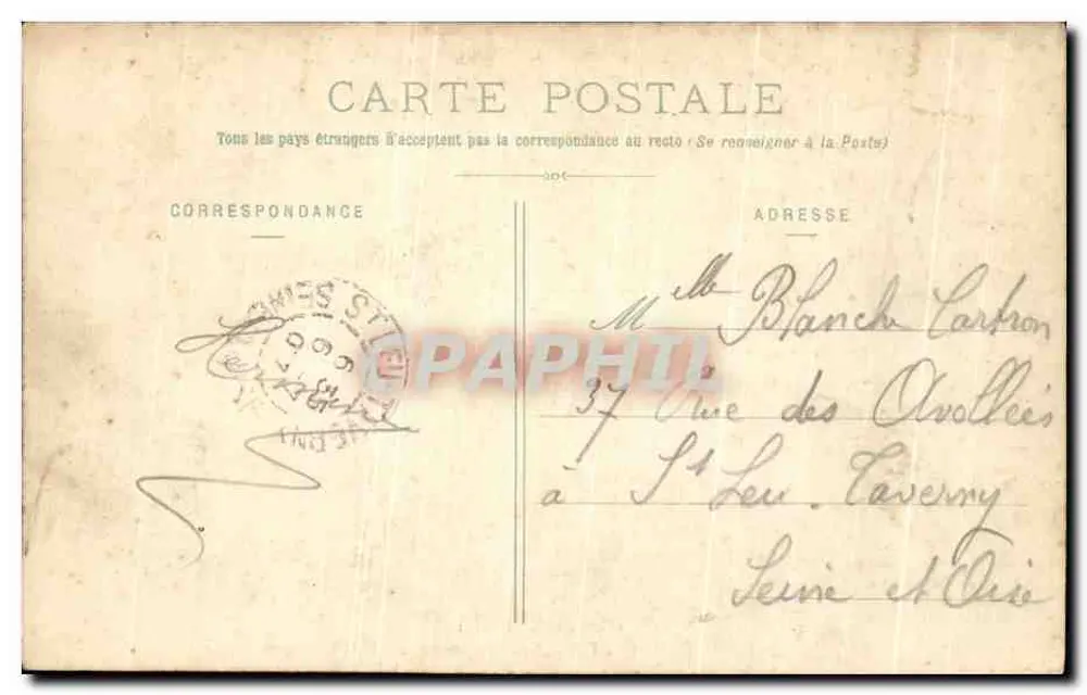 Forêt de Fontainebleau — Eingang zum Désert d'Apremont — unbekannter Verlag, Nr. 387 - Rückseite