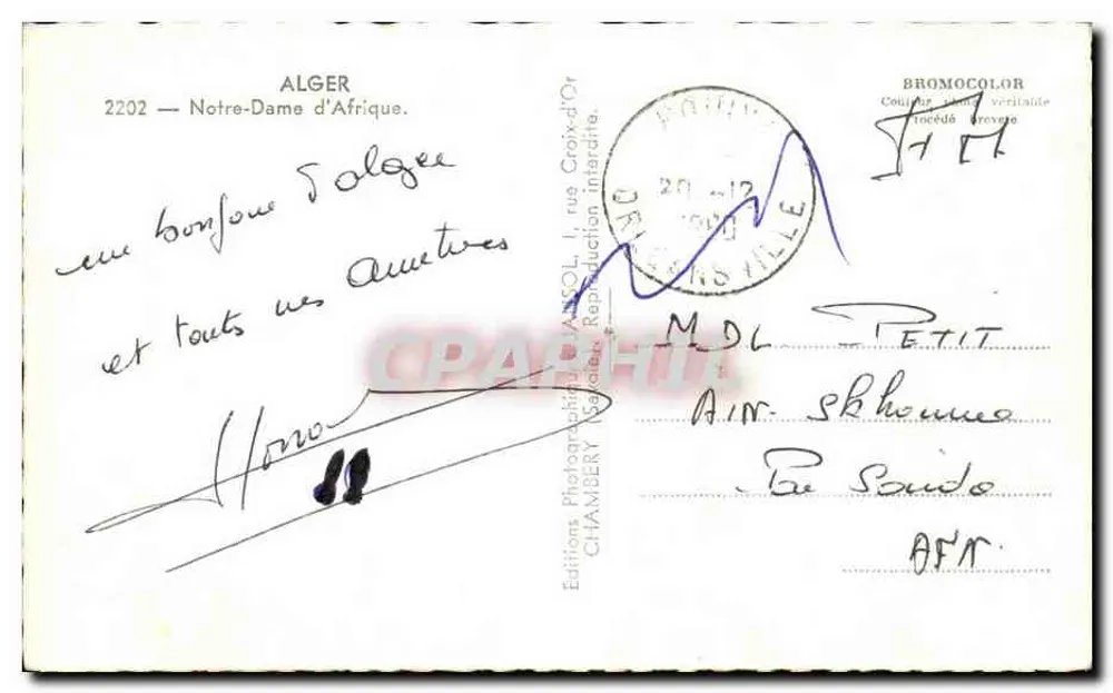Nostra Signora d'Africa — Alger — Edizioni Jansol, n°2202 - Verso