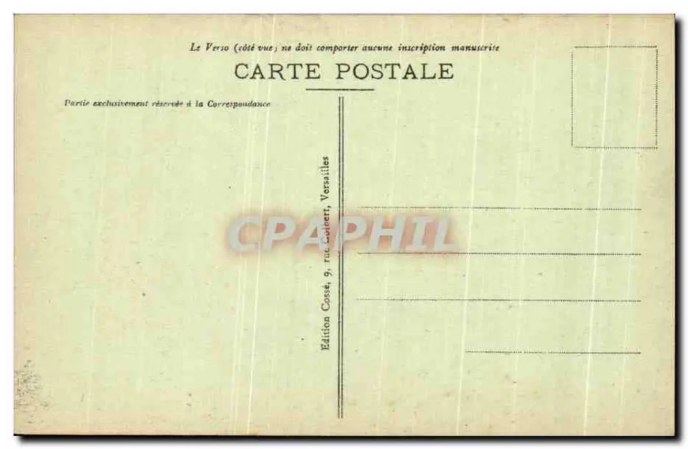 Versailles — O Bassin des Roche — Edição Costé, Versailles - Verso