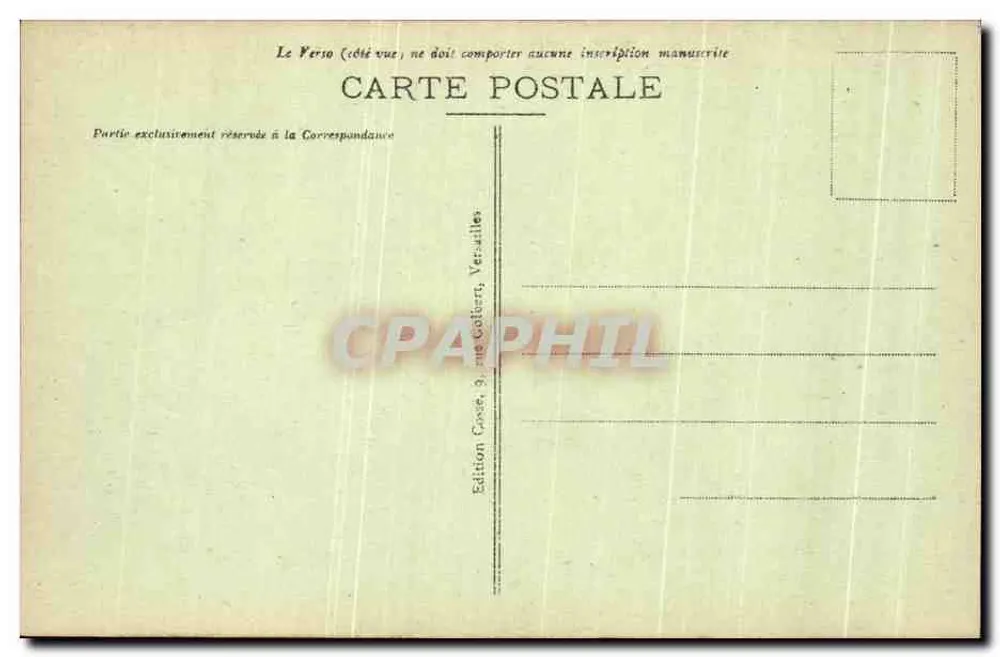 Versailles - Die Großen Fontänen am Bassin des Neptun — Edition C. Colbert, Versailles - Rückseite