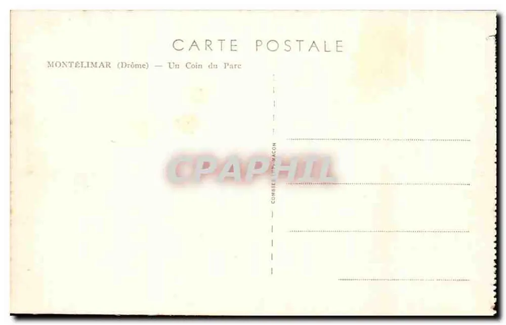 Montélimar (Drôme) — Um Canto do Parque — Combier & Magon - Verso