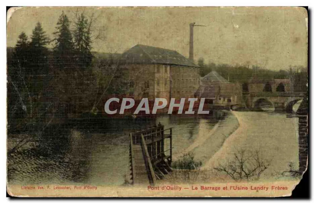 Pont d'Ouilly — Le Barrage et l'Usine Landry Frères — Librairie Van, P. Leboucher - Vorderseite