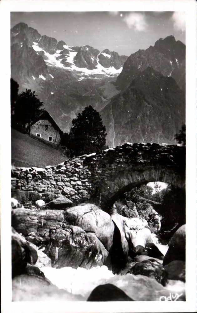 Le Valgaudemar — Die Brücke der Oullès und der Mount Olan (3.578 m.) — Abel, Verlag, Gap - Vorderseite