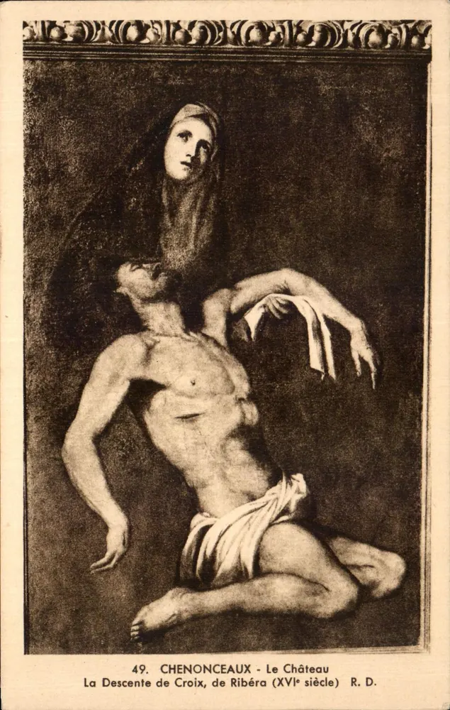 Die Abnahme vom Kreuz, von Ribéra (16. Jahrhundert) — Chenonceaux, Schloss — R. D. - Vorderseite