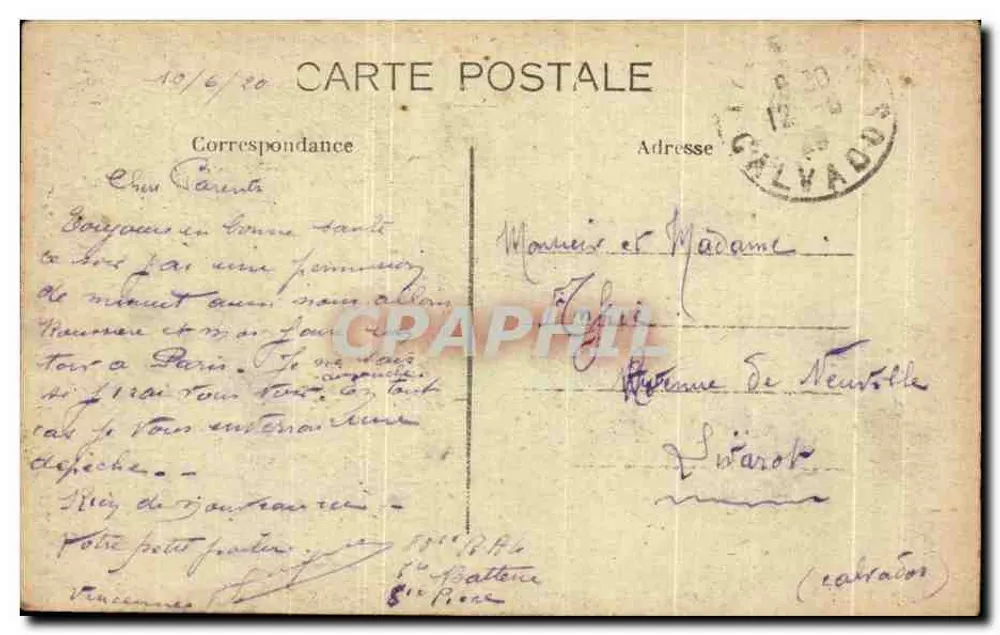 Vincennes — Das Schloss — Ein Zimmer im Bergfried — C. M. n°84 - Rückseite