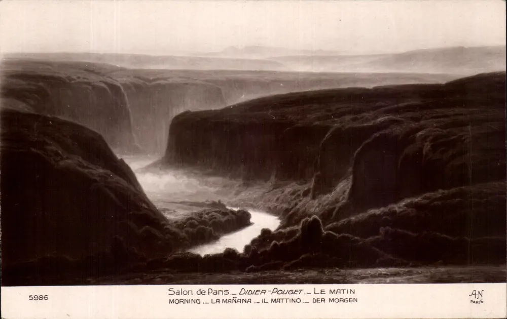 Canyon com rio — paisagem matinal — Salon de Paris, Didier-Pouget, n° 5986 - Frente