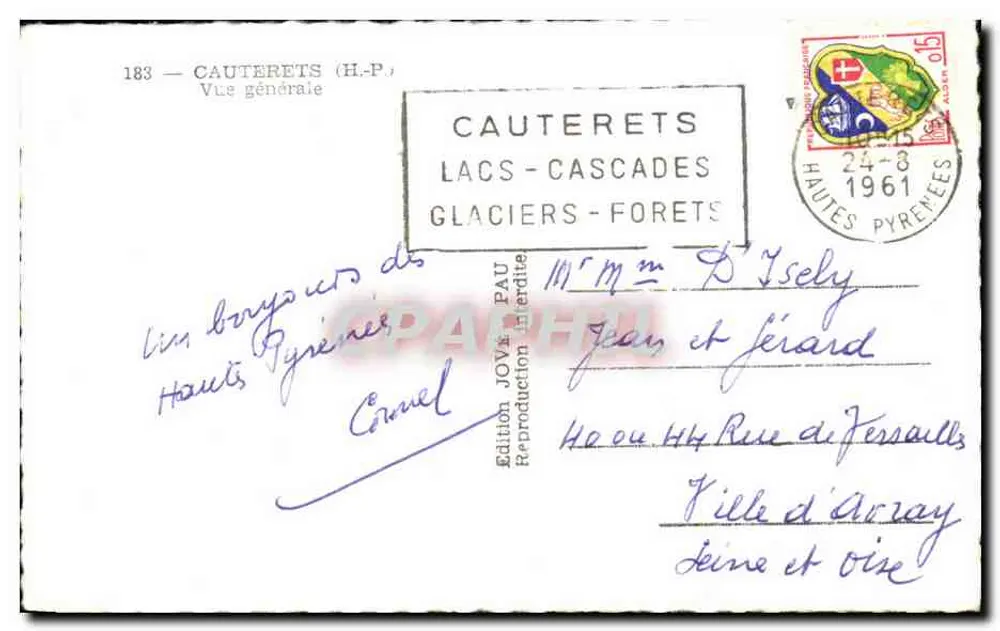 Cauterets — Vista geral — Edição JOVÉ PAU n°183 - Verso