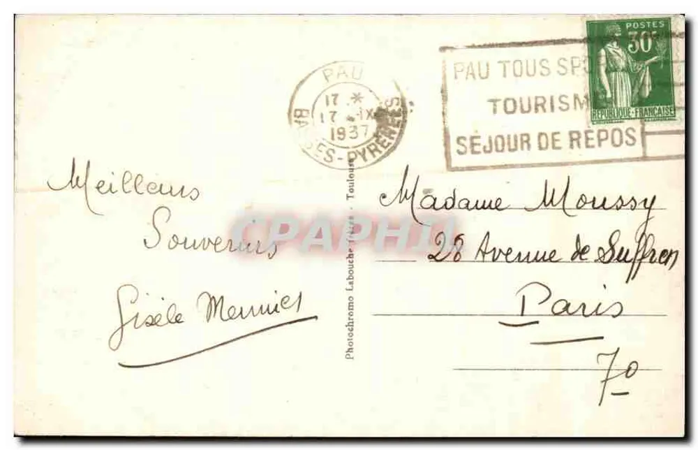 Pau - Das Schloss von Henri IV — Les Hautes-Pyrénées, n°681, Photchromo Laboucher - Rückseite