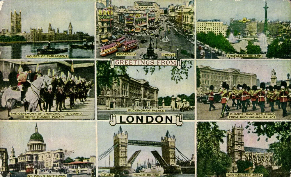 Londres — vista panorâmica de locais emblemáticos — Lansdowne Publishing Co. Ltd. n° L.P.444A - Frente