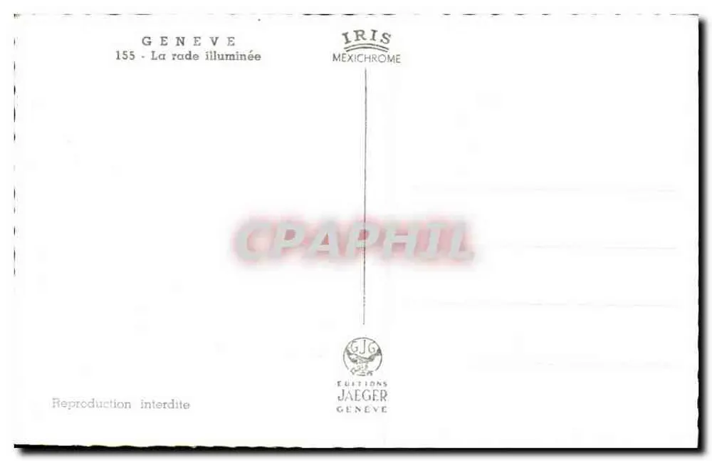 Genebra — A enseada iluminada — Edições Jaeger - Verso