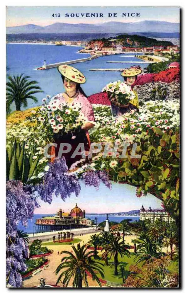 Nice — Lembrança de Nice — Atilia, n° 413 - Frente