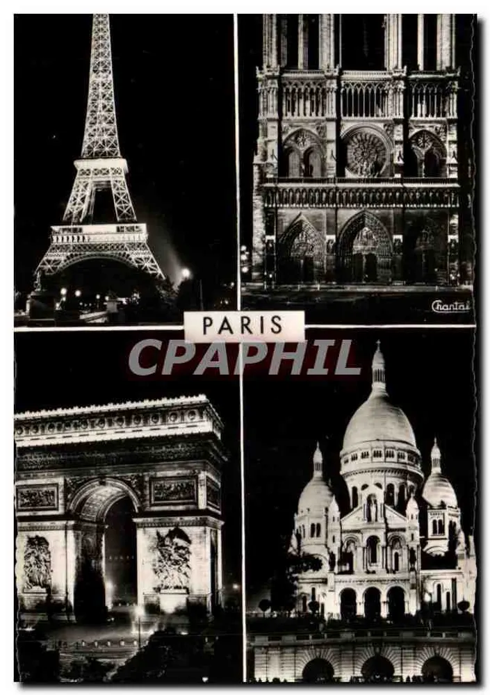 Paris — Eiffelturm, Notre-Dame, Triumphbogen, Sacré-Cœur — Chantai - Vorderseite
