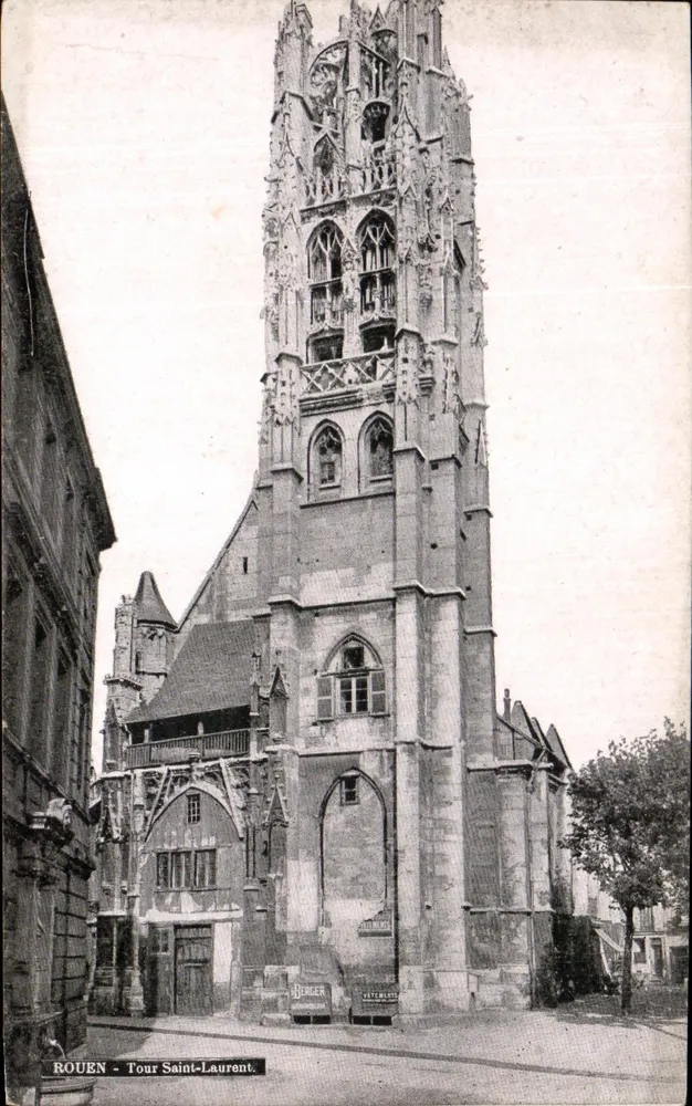 Rouen - Torre de São Luís — vista da torre gótica — editor Berger, número de série não visível - Frente